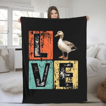 Discover Retro Duck Hunting Duck Birds Lover Duck Hunter Fleece Blankets