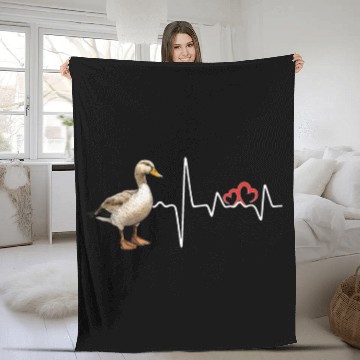 Discover Duck Hunting Love Heartbeat Duck Hunter Fleece Blankets