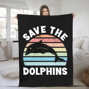 Discover Save The Dolphins Fleece Blankets
