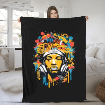 Discover Hip-hop, music, rap, rapper, sound, gift Fleece Blankets