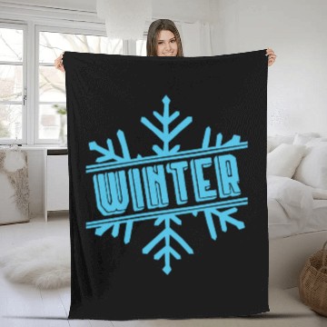 Discover Winter Snowflakes Fleece Blankets