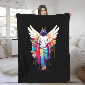 Discover Angel with no face Fleece Blankets