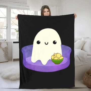 Discover Couch Potato Ghost With Potato Chips Fleece Blankets