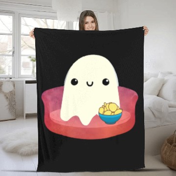 Discover Couch Potato Ghost With Potato Chips Fleece Blankets