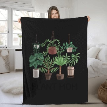 Discover Plant Mom Potted Plant Lover Fleece Blankets