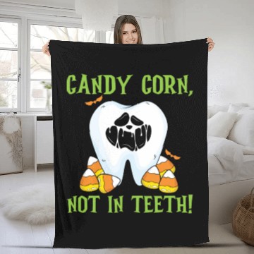 Discover Candy Corn, Not in Teeth! Fleece Blankets