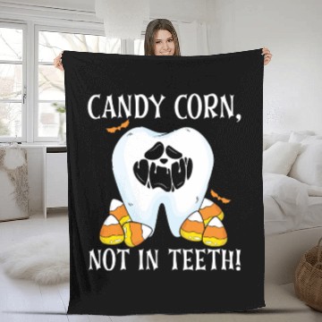 Discover Candy Corn, Not in Teeth! Fleece Blankets