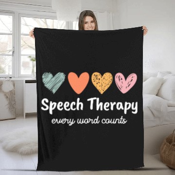 Discover Speech Therapy SLP Speech Language Pathology Cute Fleece Blankets