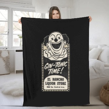 Discover Vintage Clown Liquor Store South Central Fleece Blankets