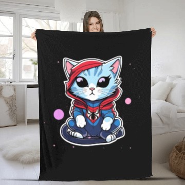 Discover Cute Spider Kitty Fleece Blankets