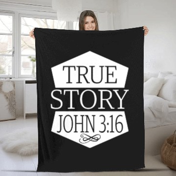 Discover True Story John 3:16 Love Jesus Christian Fleece Blankets