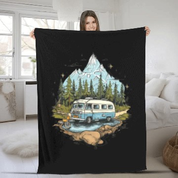 Discover camping, nature, independent, gift Fleece Blankets