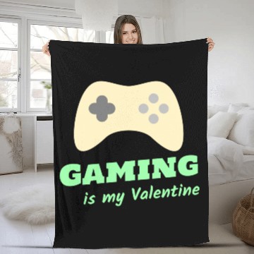 Discover Gaming Is My Valentine Light Green Fleece Blankets