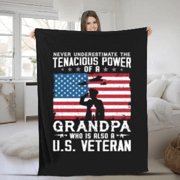Discover US Army Veteran Grandpa Fleece Blankets