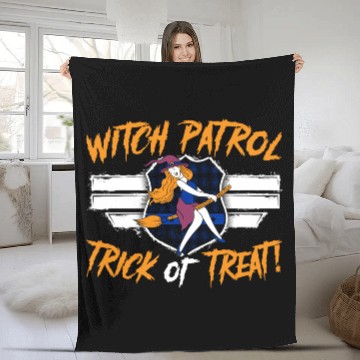 Discover Witch Patrol: Trick or Treat! Policeman Halloween Fleece Blankets
