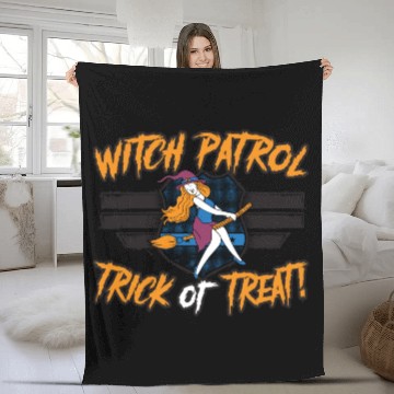 Discover Witch Patrol: Trick or Treat! Policeman Halloween Fleece Blankets
