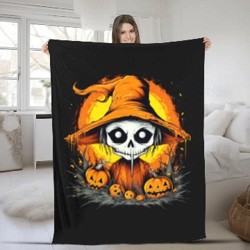 Discover Eerie Halloween Ghoul, Spooky Season Delight 17 Fleece Blankets