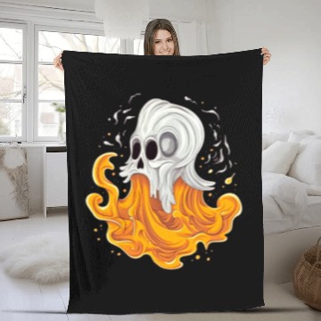 Discover Eerie Halloween Ghoul, Spooky Season Delight 15 Fleece Blankets