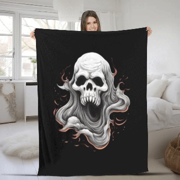 Discover Eerie Halloween Ghoul Art, Spooky Season Delight 3 Fleece Blankets