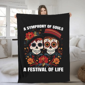 Discover Dia De Los Muertos Sugar Skull Mexican Holiday Fleece Blankets