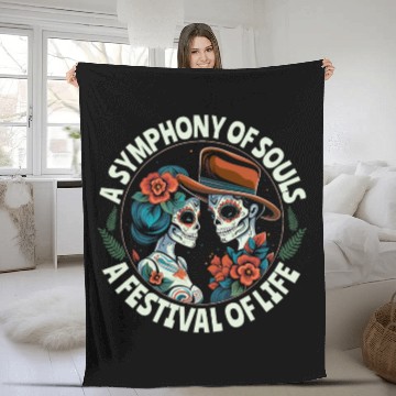 Discover Dia De Los Muertos Sugar Skull Mexican Holiday Fleece Blankets