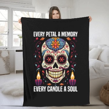 Discover Dia De Los Muertos Sugar Skull Mexican Holiday Fleece Blankets