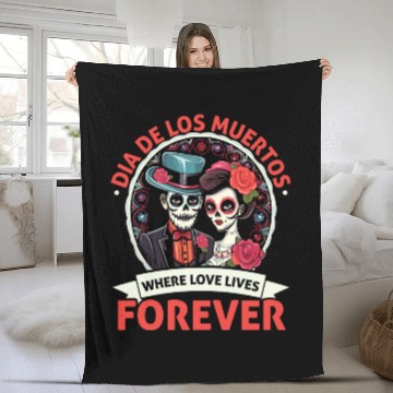 Discover Dia De Los Muertos Sugar Skull Mexican Holiday Fleece Blankets
