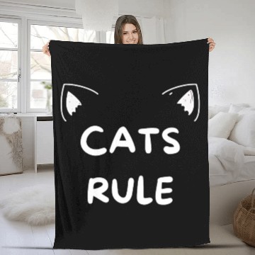 Discover Cats rule, cat lovers Fleece Blankets