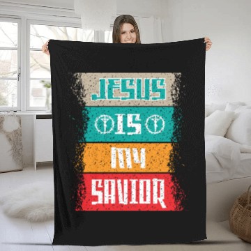 Discover Jesus Is My Savior Love Jesus Christian Christmas Fleece Blankets