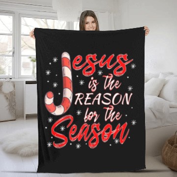 Discover Jesus Is The Reason For The Season Merry Fleece Blankets