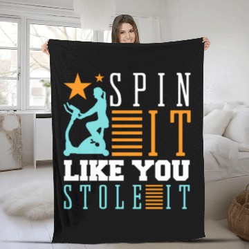Discover Spin It Like You Stole It Gym Workout Muscle Stati Fleece Blankets