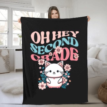 Discover OH HEY 2nd grade , second grade back to school Fleece Blankets