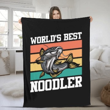 Discover World´s Best Noodler Catfish Fishing Angler Fleece Blankets