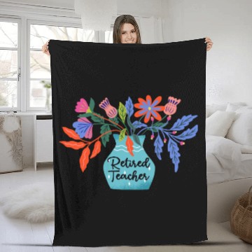 Discover Retired Teacher Floral Retirement Of Teaching Fleece Blankets