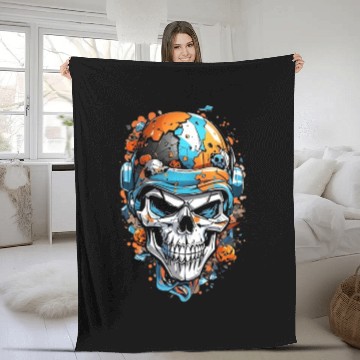 Discover Skeleton head transformed Fleece Blankets