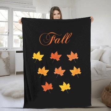 Discover Fall Maple Leaves Fleece Blankets