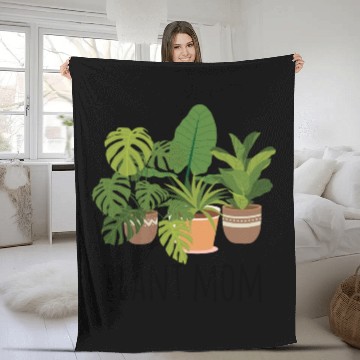 Discover Houseplants Galore Plant Mom Fleece Blankets