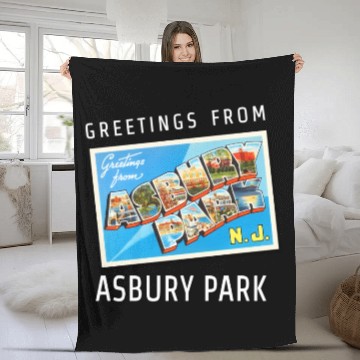 Discover Asbury Park New Jersey Nj Travel Postcard Fleece Blankets