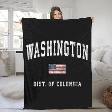 Discover Washington Dc American Flag Sports Fleece Blankets