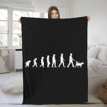 Discover Dog Lover Evolution To Walking The Dog Funny Pet Fleece Blankets