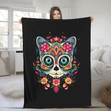 Discover Dia De Los Muertos Sugar Skull Mexican Holiday Fleece Blankets