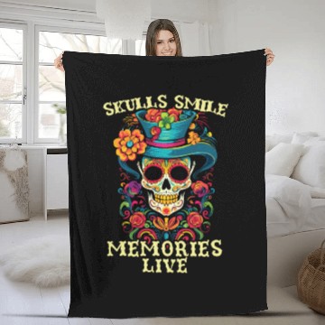 Discover Dia De Los Muertos Sugar Skull Mexican Holiday Fleece Blankets