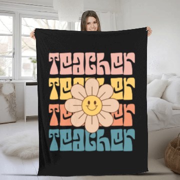 Discover Teacher Daisy Colorful Fleece Blankets