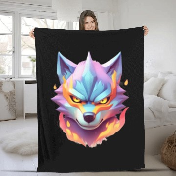 Discover Pastel Blaze Wolf Ninja Fleece Blankets