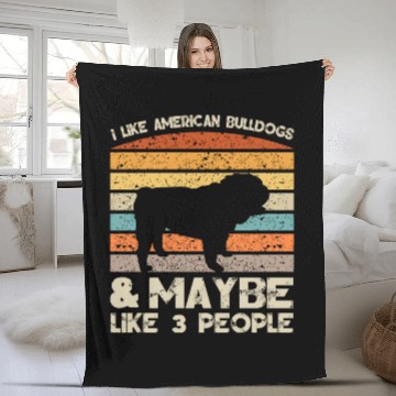Discover I Like American Bulldogs Retro Clothes And Fleece Blankets