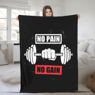 Discover Unlock Your Potential With Our No Pain No Gain Gym Fleece Blankets