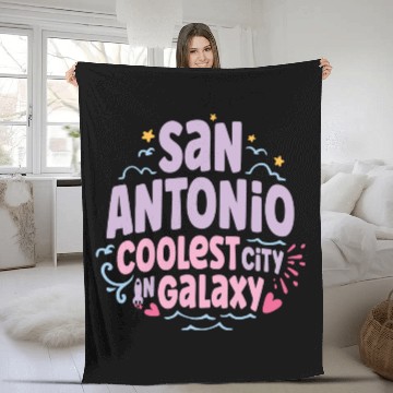 Discover San Antonio Coolest Galaxy Fleece Blankets