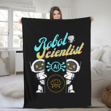 Discover The robot scientist Fleece Blankets