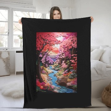 Discover Multi-color Zen Garden river - Japanese Fleece Blankets