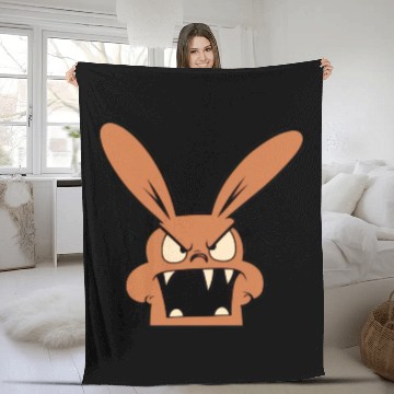 Discover angry hare Fleece Blankets